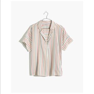 NWT Madewell Park Popover Shirt in Rainbow Stripe